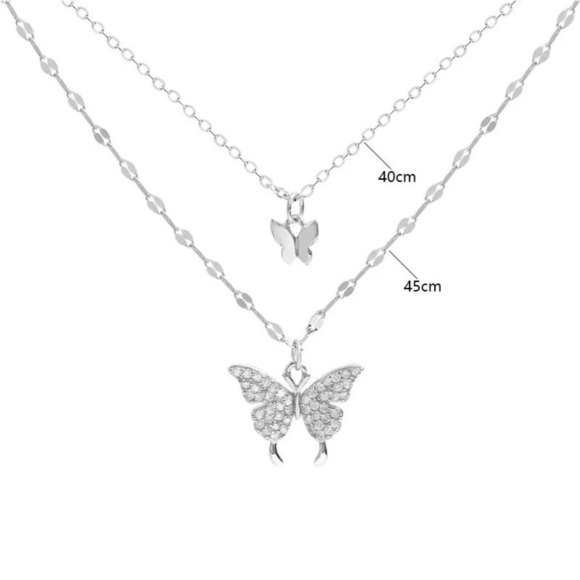 Butterfly Double Layer Pendant Necklace - Picture 5 of 5